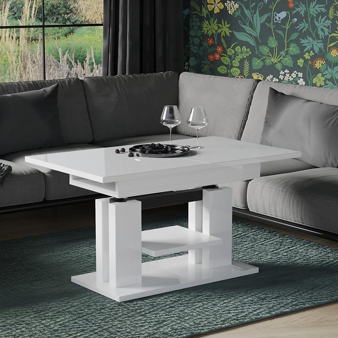 Rozkladací stôl Iso 110/170x65cm Biely lesk