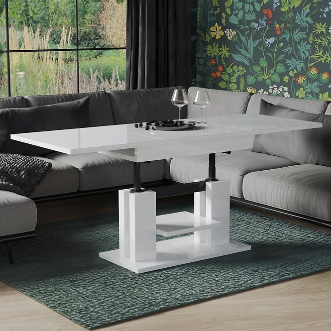 Rozkladací stôl Iso 110/170x65cm Biely lesk