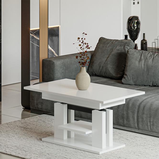 Rozkladací stôl Iso 110/170x65cm Biely lesk,4