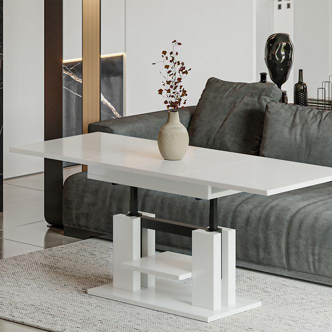 Rozkladací stôl Iso 110/170x65cm Biely lesk