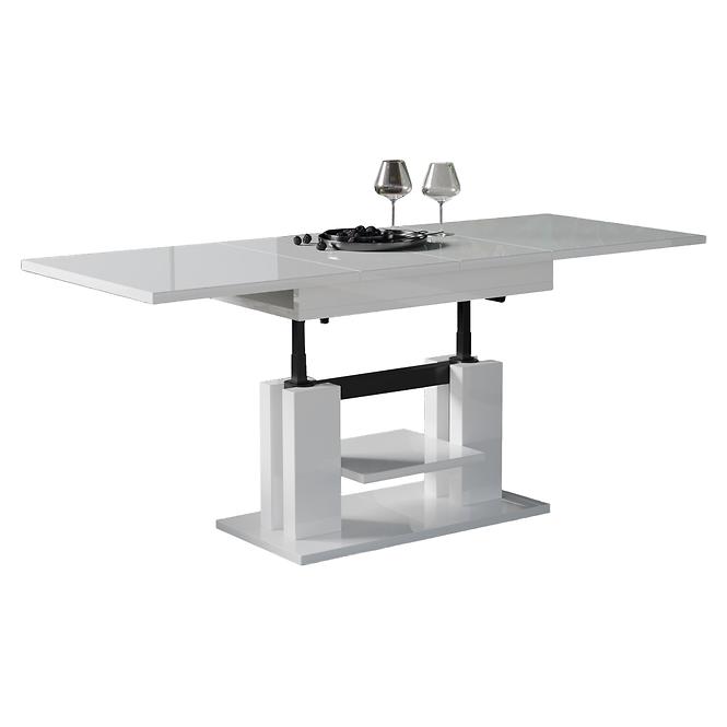 Rozkladací stôl Iso 110/170x65cm Biely lesk
