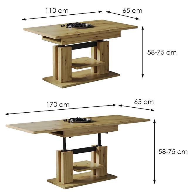 Konferenčný stolík Iso 110/170x65cm Dub Artisan