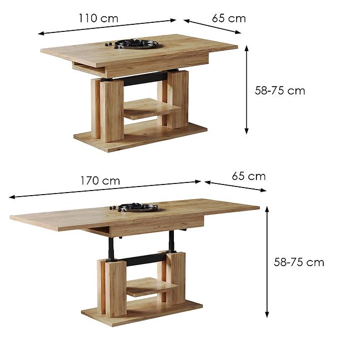 Konferenčný stolík Iso 110/170x65cm Dub Craft,3