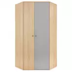 Rohová skriňa Pixel 1D PX2 sušienkový dub / biely lux / sivý