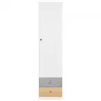 Skriňa Pixel 1D PX4 sušienkový dub / biely lux / sivý