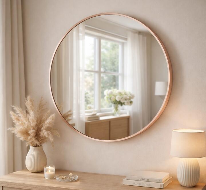 Dekoratívne zrkadlo GITA FI81cm rose gold