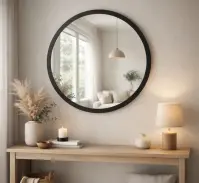 Okrúhle dekoratívne zrkadlo Vigo FI80cm čierne