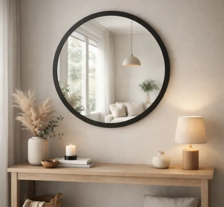 Okrúhle dekoratívne zrkadlo Vigo FI80cm čierne