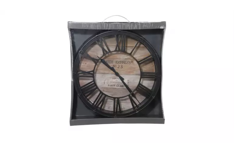 Nástenné hodiny 39 cm vintage čierne 601145,3