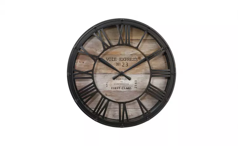 Nástenné hodiny 39 cm vintage čierne 601145,4