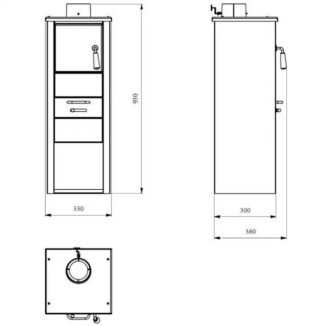 Oceľové kachle Ekonomik LM 6 KW,4