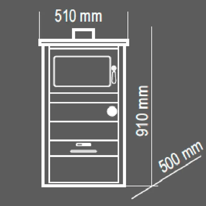 Oceľové kachle Blist PADOVA E s Vodným Plášťom 4,7 kW/14,7 kW,2