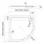 Vanička polokrúhla 90x90x5 R55 Espera AQM264,2