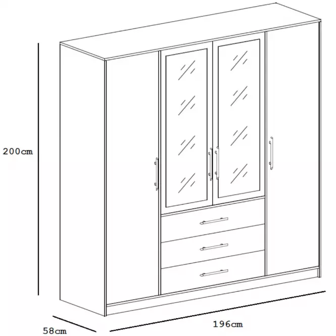 Skriňa Bali D4 196 cm biela,3