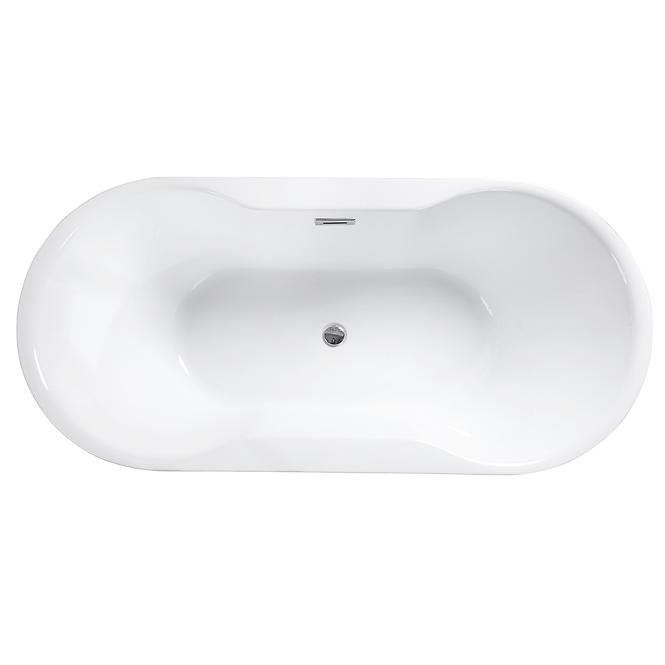 Voľne stojaca vaňa Navia 140/75 so sifónom Klik Klak s obdĺžnikovým prepadom Slim chróm,4