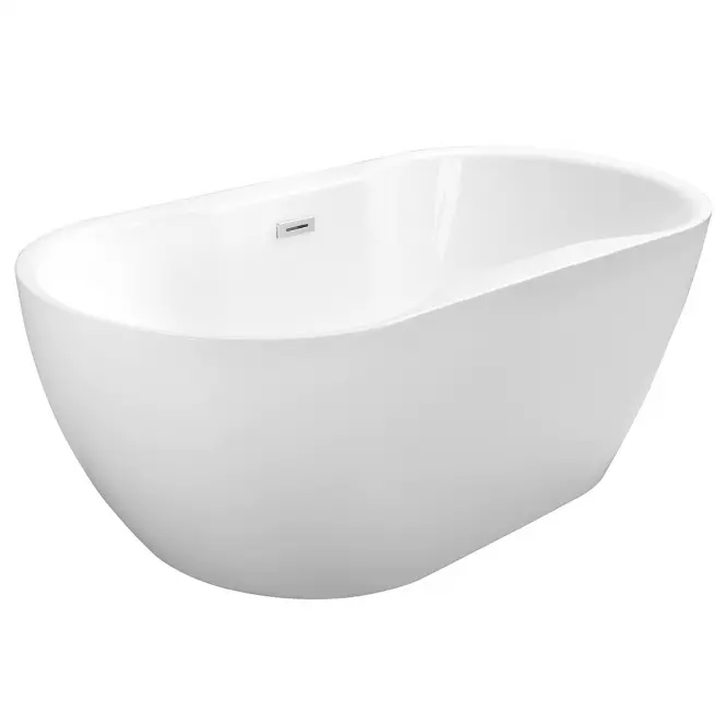 Voľne stojaca vaňa Navia 150/80 so sifónom Klik Klak s obdĺžnikovým prepadom Slim chróm,2