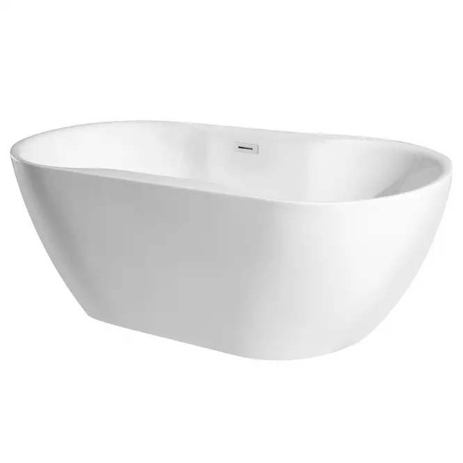 Voľne stojaca vaňa Navia 160/80 so sifónom Klik Klak s obdĺžnikovým prepadom Slim chróm