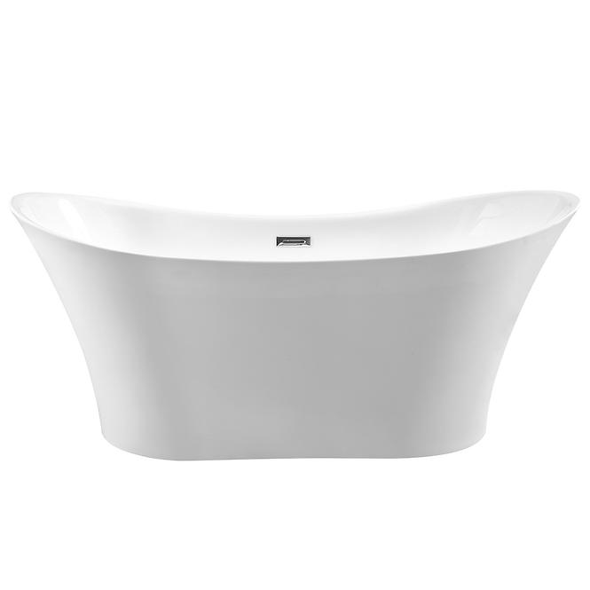 Voľne stojaca vaňa Amber 170/80 so sifónom Klik Klak s obdĺžnikovým prepadom Slim chróm,3