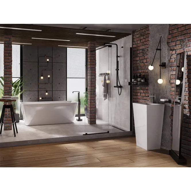Voľne stojaca vaňa Evita 160/80 + Klik-Klak s prepadom Slim chróm