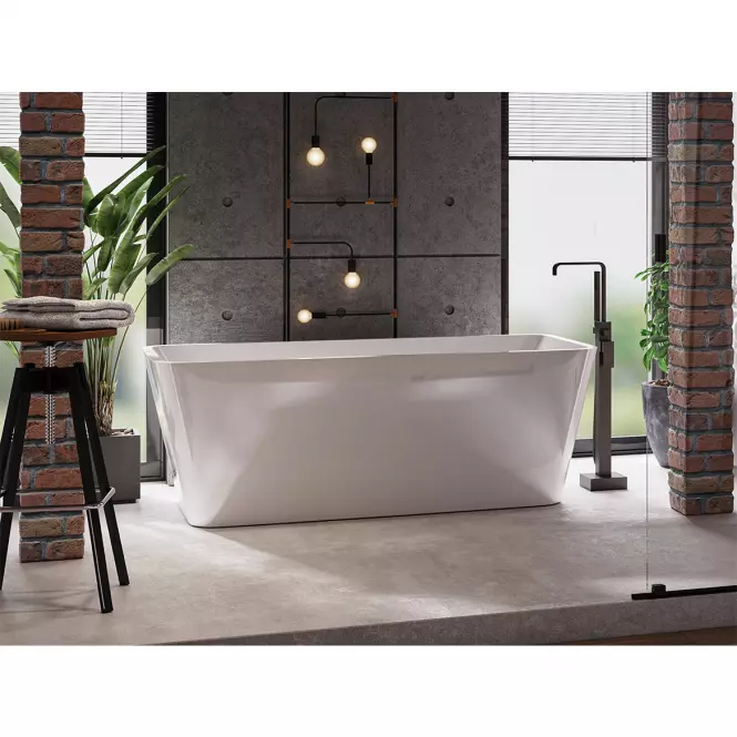 Voľne stojaca vaňa Evita 160/80+Klik Klak s prepadom Slim chrom