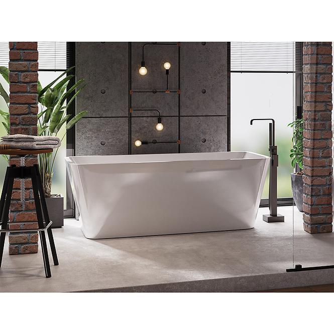 Voľne stojaca vaňa Evita 160/80+Klik Klak s prepadom Slim chrom