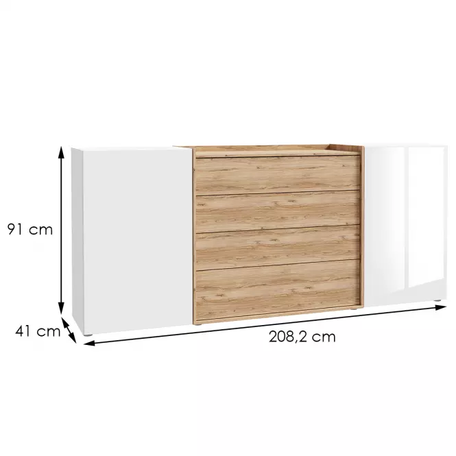 Komoda 210 Golden Bay Catania/Biely