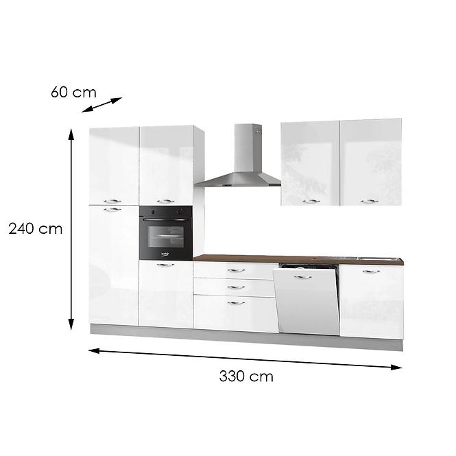 Kuchynská Linka Gio s domácimi spotrebičmi 330 biela         