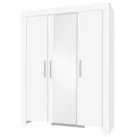 Skriňa Cezar 1 150 cm so zrkadlom – biela, trojdverová