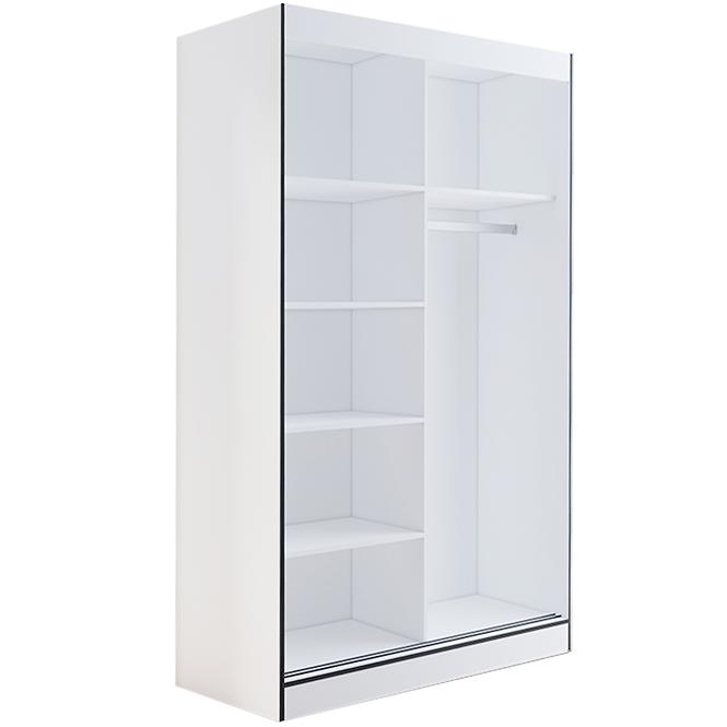 Skriňa Oslo I 120 biely/čierna/zrkadlo,2