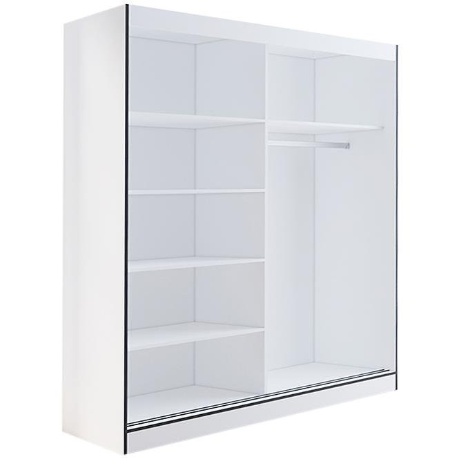 Skriňa Oslo I 180 biely/čierna/zrkadlo,2