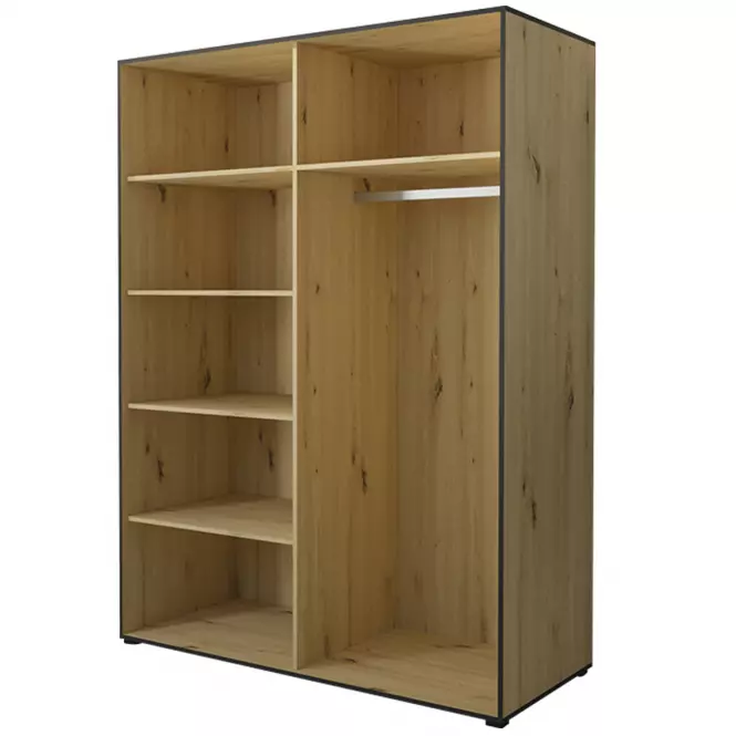 Skriňa Oslo I 150  Artisan/čierna/zrkadlo
