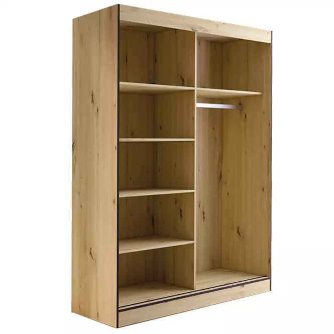 Skriňa Oslo II 150  Artisan/čierna/zrkadlo