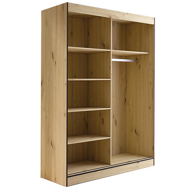 Skriňa Oslo II 150  Artisan/čierna/zrkadlo
