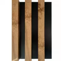 Dekoračný lamelový panel MDF na stenu dub wotan/čierny 41x190x2750 mm