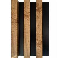 Dekoračný lamelový panel MDF na stenu dub wotan/čierny 41x190x2750 mm