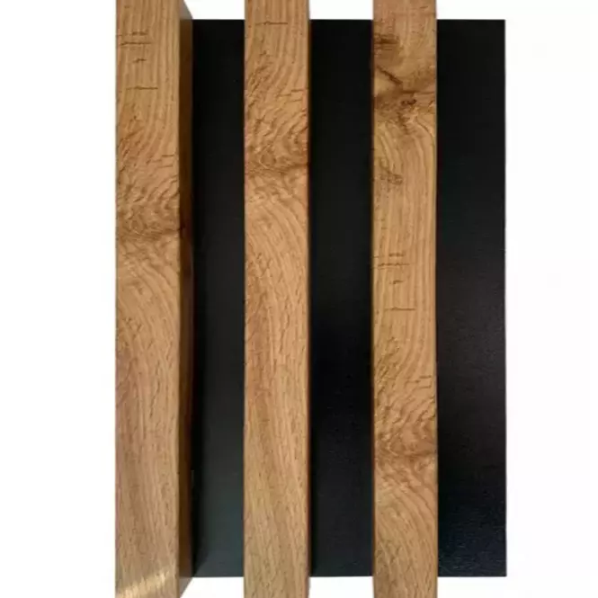 Dekoračný lamelový panel MDF na stenu dub wotan/čierny 41x190x2750 mm