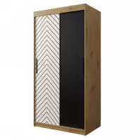 Skriňa Jodełka 100 dub Artisan/biely/čierna