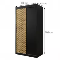 Skriňa Jodełka 100 čierna/dub Artisan/čierna Skriňa Jodełka 100 čierna/dub Artisan/čierna