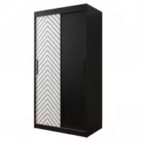 Skriňa Jodełka 100 čierna/biely/čierna Skriňa Jodełka 100 čierna/biely/čierna