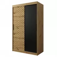 Skriňa Jodełka 120 dub Artisan/dub Artisan/čierna