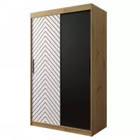 Skriňa Jodełka 120 dub Artisan/biely/čierna