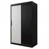 Skriňa Jodełka 120 čierna/biely/čierna Skriňa Jodełka 120 čierna/biely/čierna