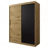 Skriňa Jodełka 150 dub Artisan/dub Artisan/čierna