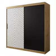 Skriňa Jodełka 200 dub Artisan/biely/čierna