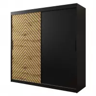 Skriňa Jodełka 200 čierna/dub Artisan/čierna Skriňa Jodełka 200 čierna/dub Artisan/čierna