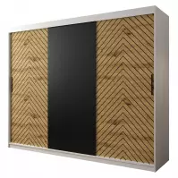 Skriňa Jodełka 250 biely/dub Artisan/čierna