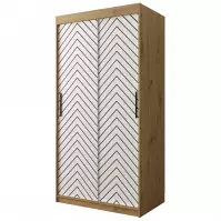Skriňa Jodełka 1 100 dub Artisan/biely/čierna