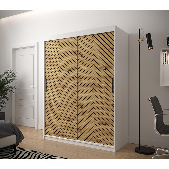 Skriňa Jodełka 1 150 biely/dub Artisan/čierna