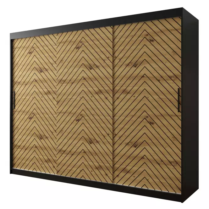 Skriňa Jodełka 1 250 čierna/dub Artisan/čierna