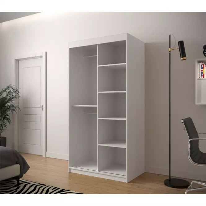Skriňa Jodełka 2 100 biely/biely/čierna